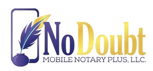 The logo for no doubt mobile notary plus llc