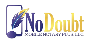 The logo for no doubt mobile notary plus llc