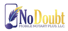 The logo for no doubt mobile notary plus llc