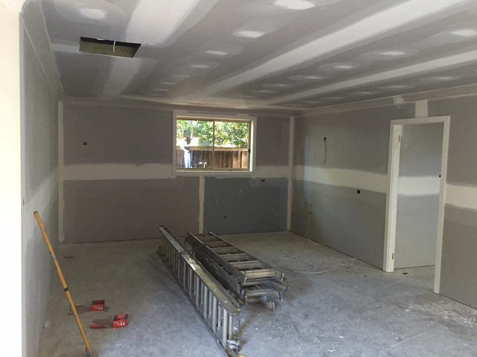 There is a ladder in the middle of the room.