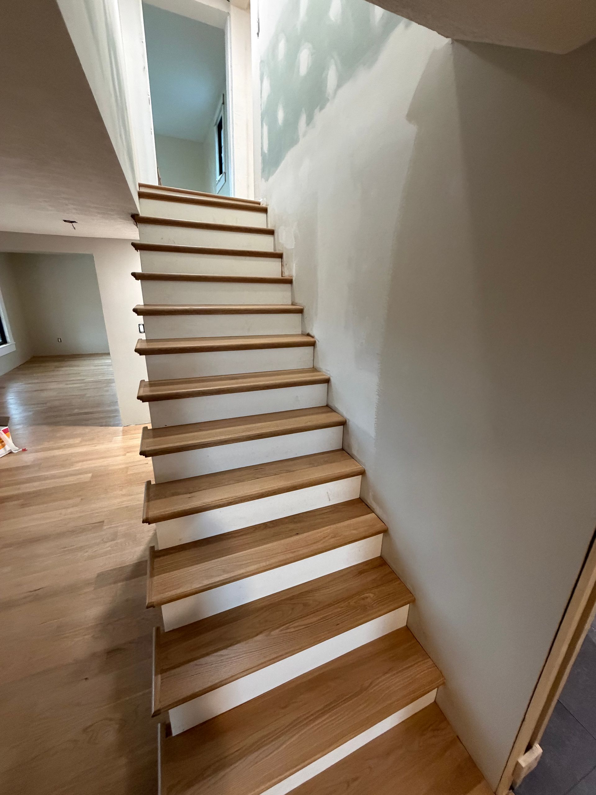 Refinished wooden staircase