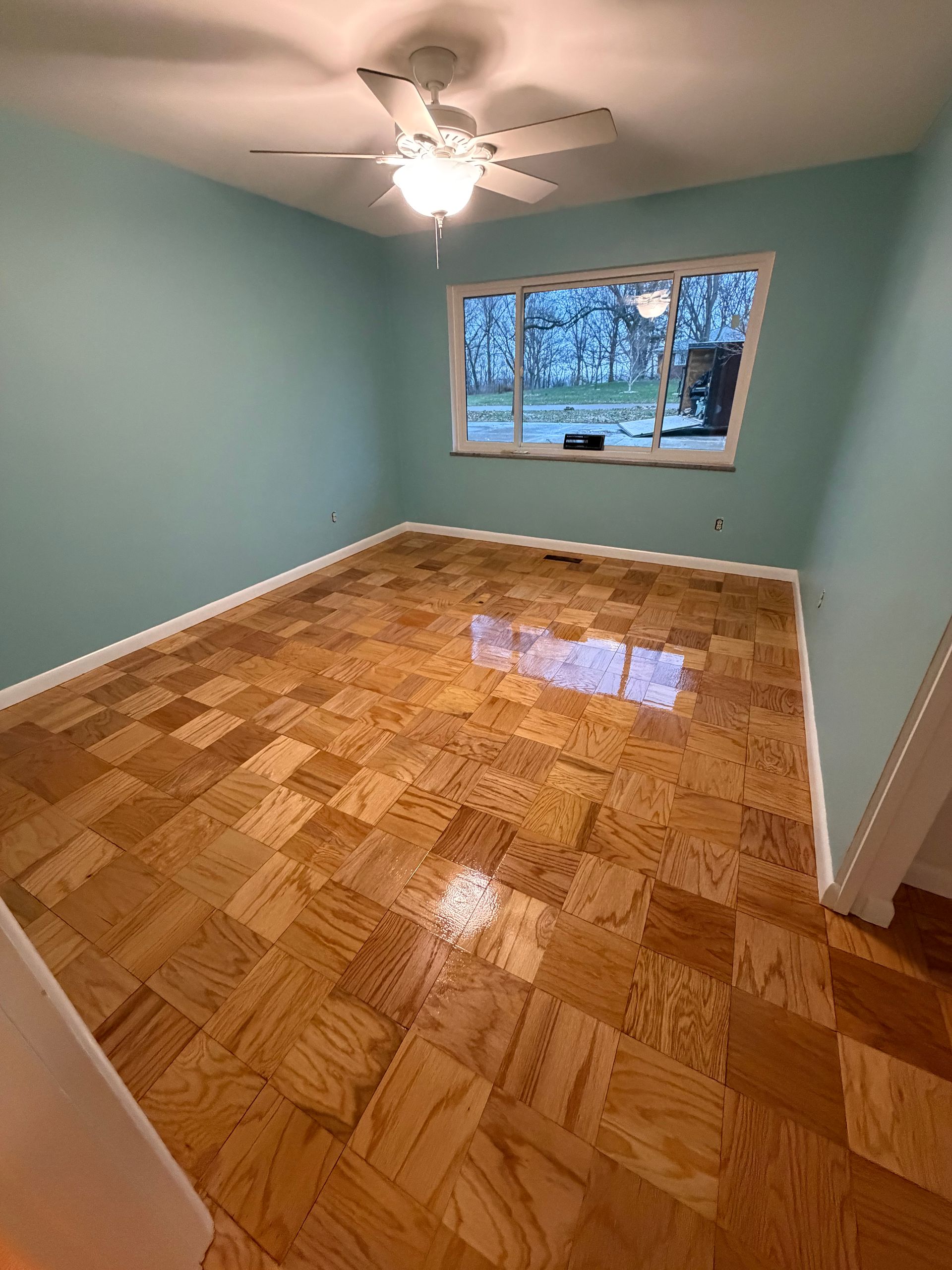 Refinished and restained 3.5 wood flooring