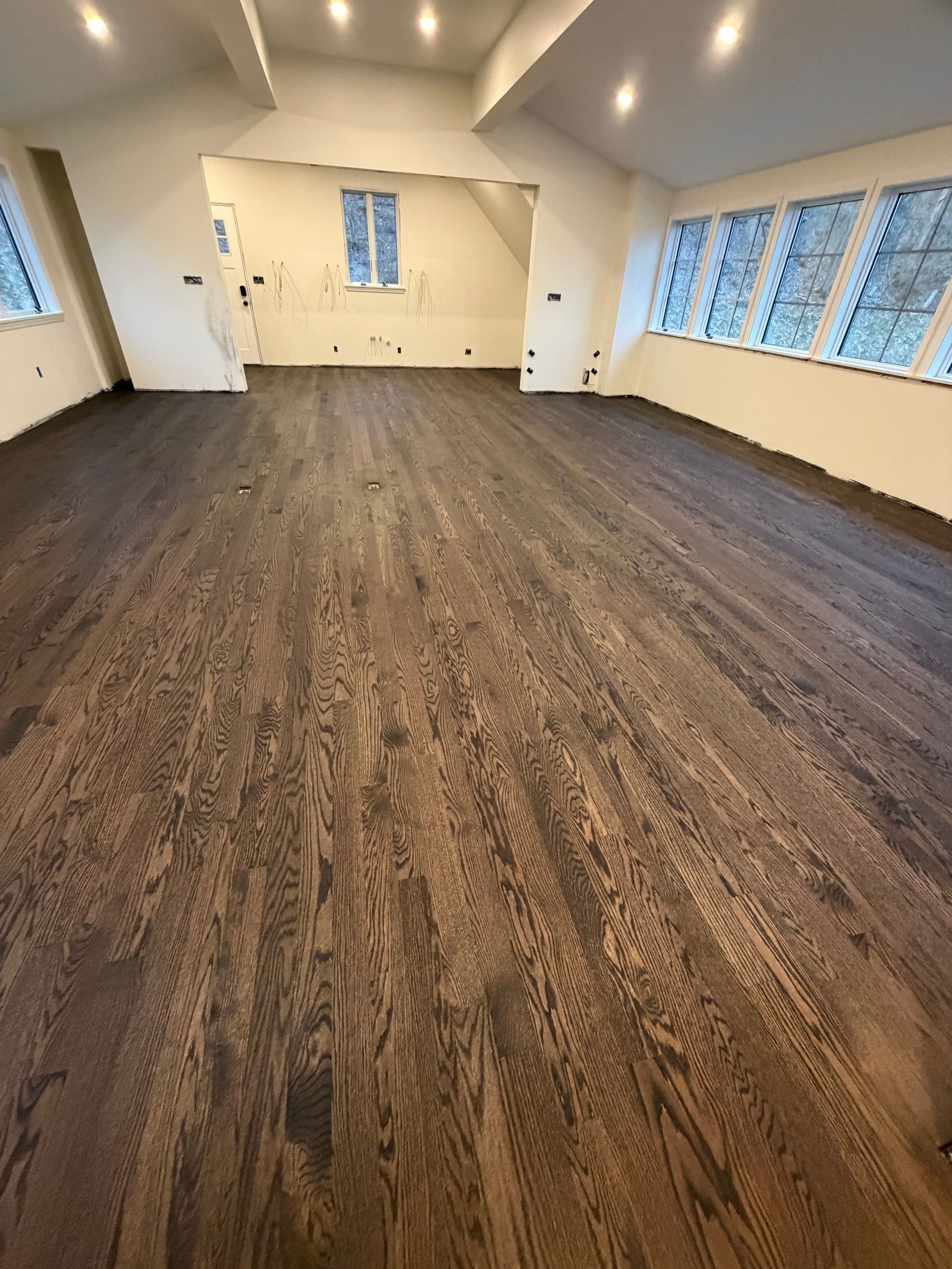 Refinished wood flooring