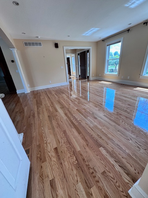 Finished mahogany flooring