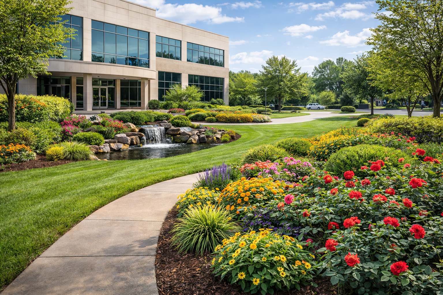 A person wearing gloves is planting a plant in the dirt.