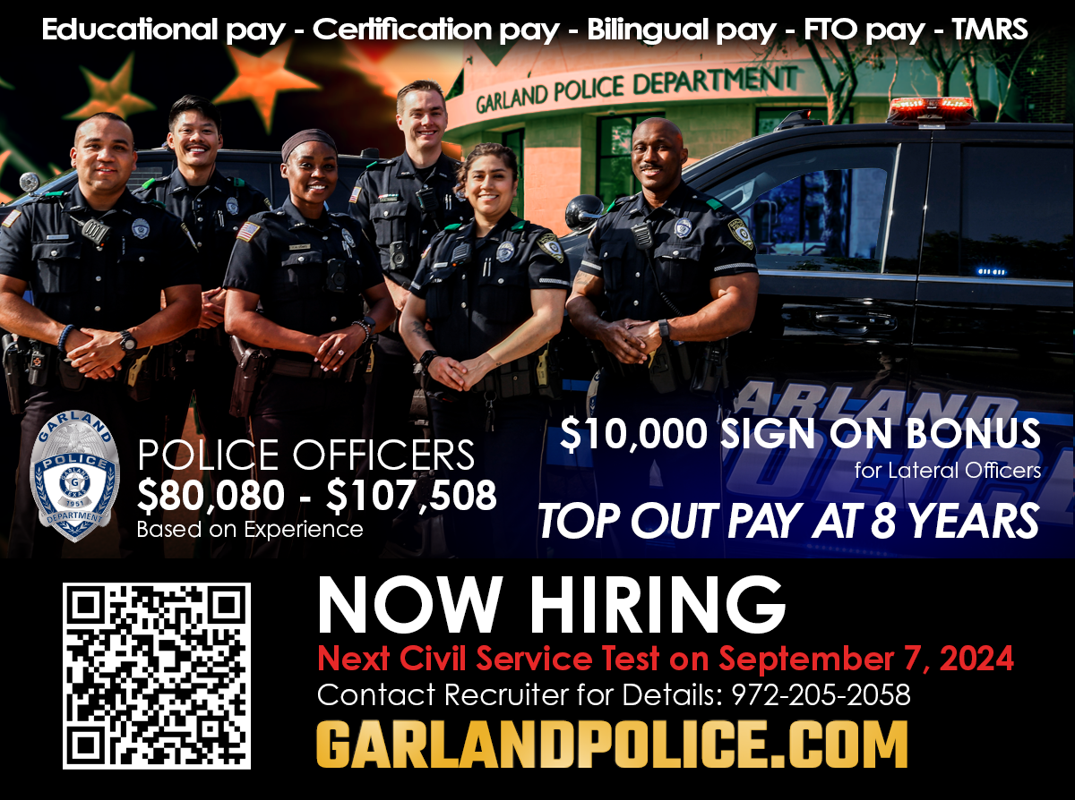 Garland PD recruiting flyer