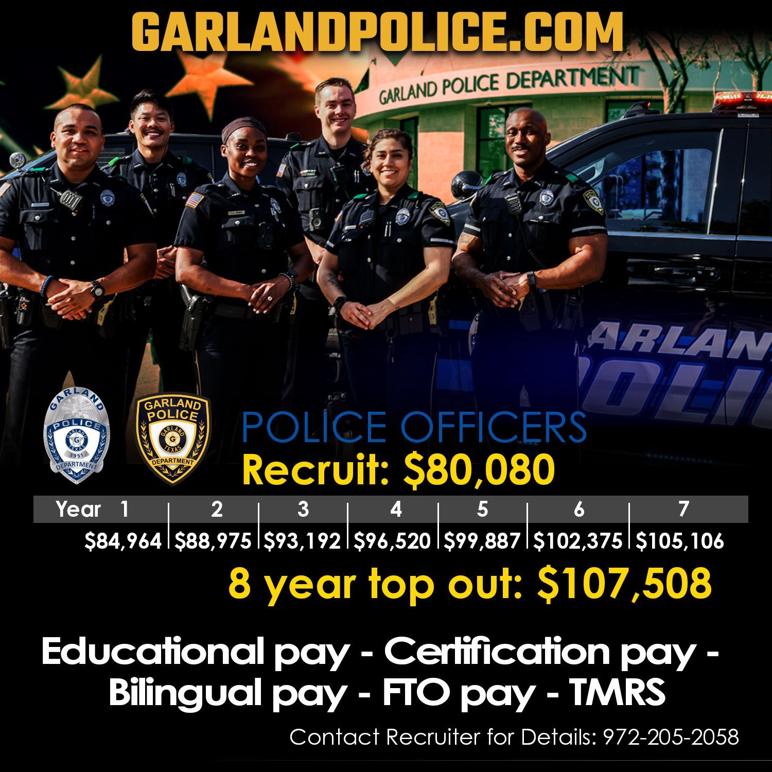 Garland Police recruiting poster