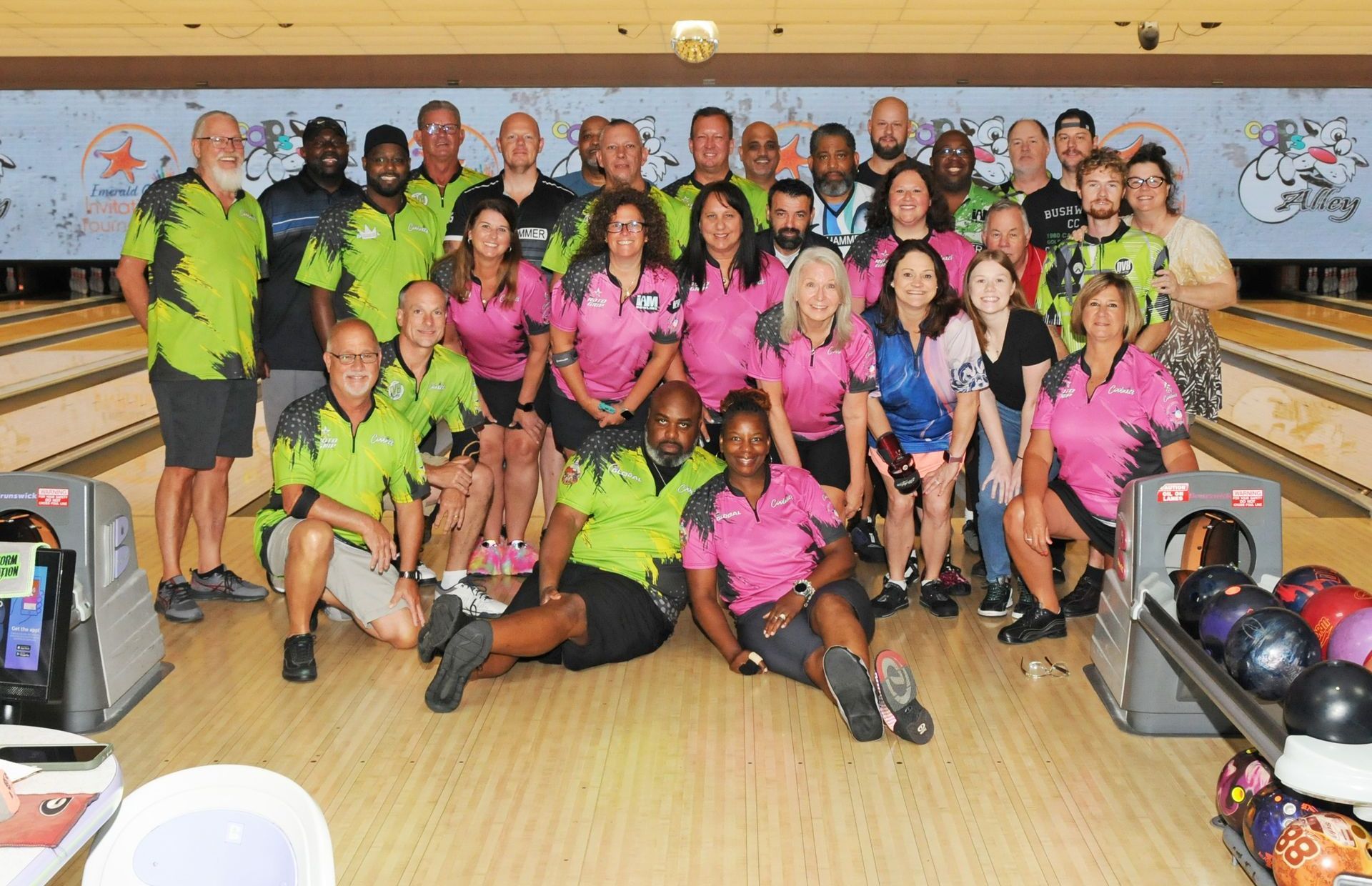 bowling alley with blacklights