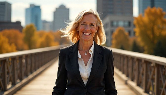 Lisa from Minneapolis walking along the edge of the city - Quit Smoking with Quit Smoking Minnesota