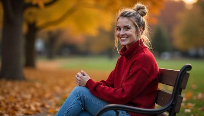 Rachel sitting on a park bench near her house after she quit smoking thanks to Quit Smoking Minnesota