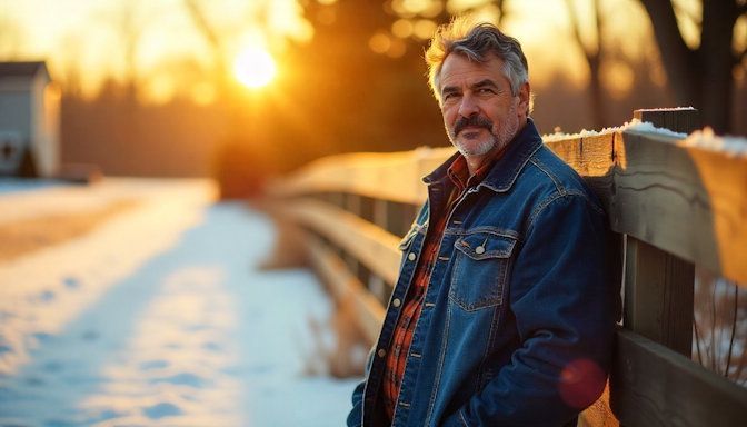 Tom from Bloomington, standing up against the fence on his farm after quitting chewing tobacco with Quit Smoking Minnesota