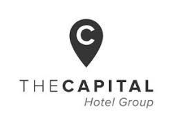 A black and white logo for the capital hotel group.