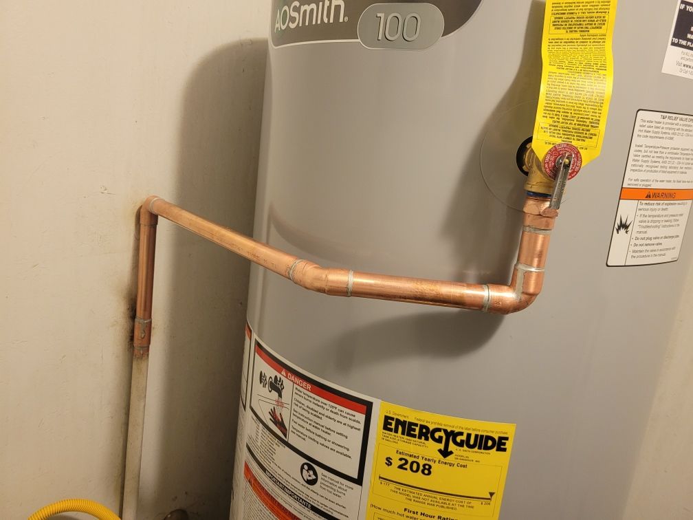 A water heater with an energyguide label on it