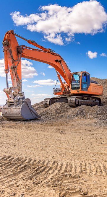 Orange Excavator — Copp & Co Civil & Plant Hire in Cannonvale, QLD