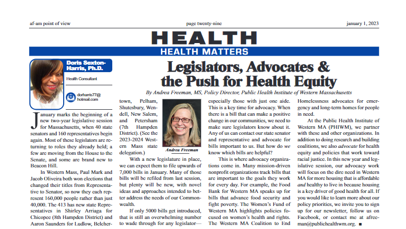 Legislators, Advocates & the Push for Health Equity