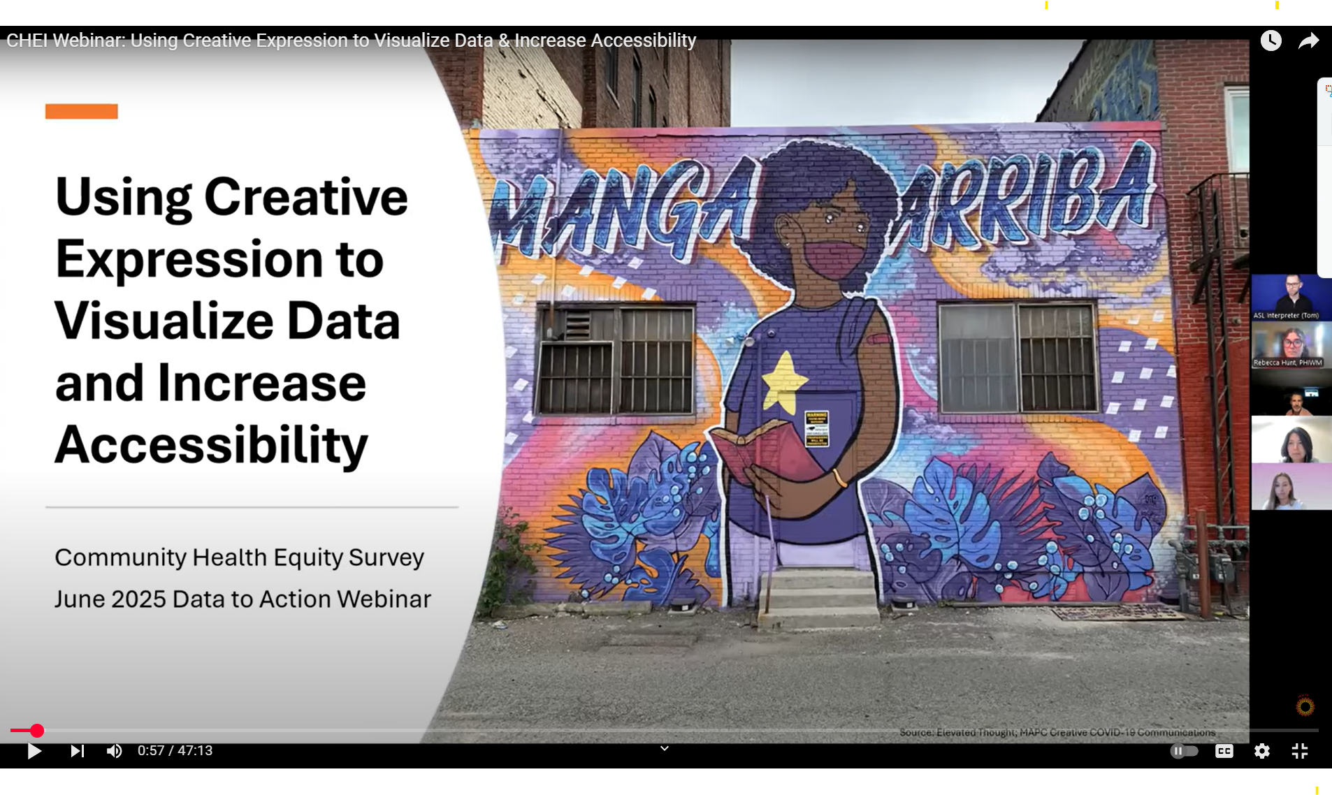 CHEI Data & Action Webinar: CHEI Webinar: Using Creative Expression to Visualize Data & Increase Accessibility
