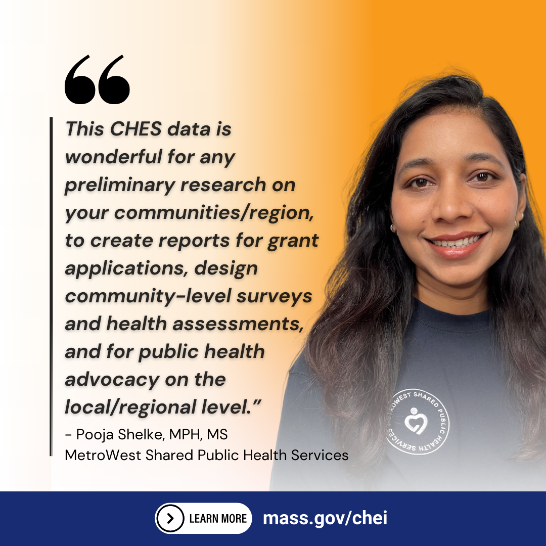 Headshot of Pooja Shelke, MPH, MS from MetroWest Shared Public Health Services next to quote, 