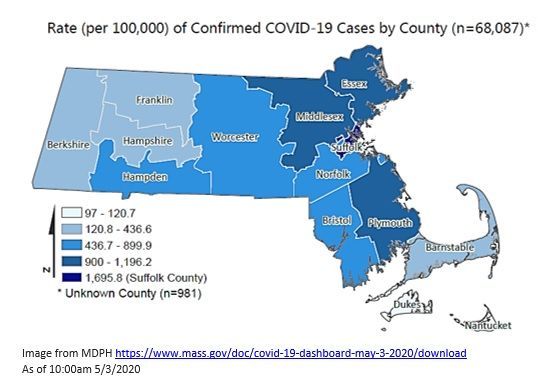 Massachusetts ranks third in the country for the highest number of confirmed COVID-19 cases[i] and third for highest number of COVID-19 deaths as of this posting.