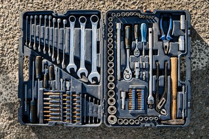 tools in a toolbox