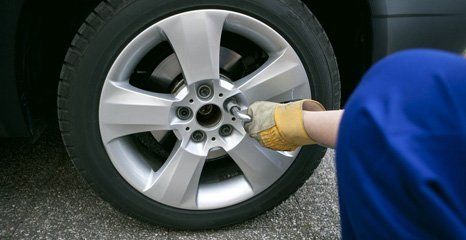 Securing a wheel and tyre to a car
