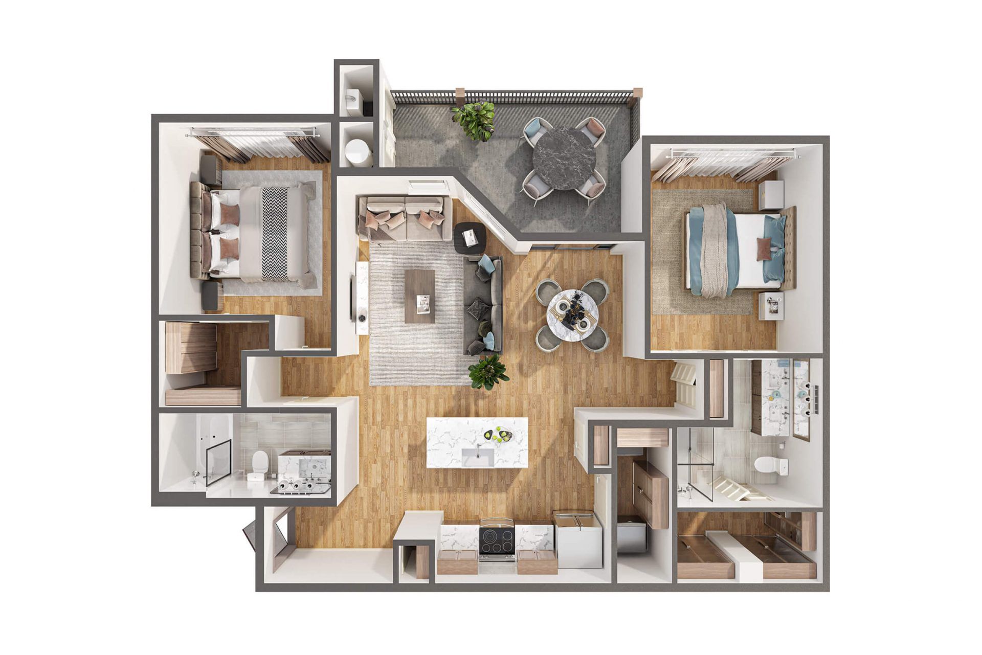 an aerial view of a floor plan of a house .