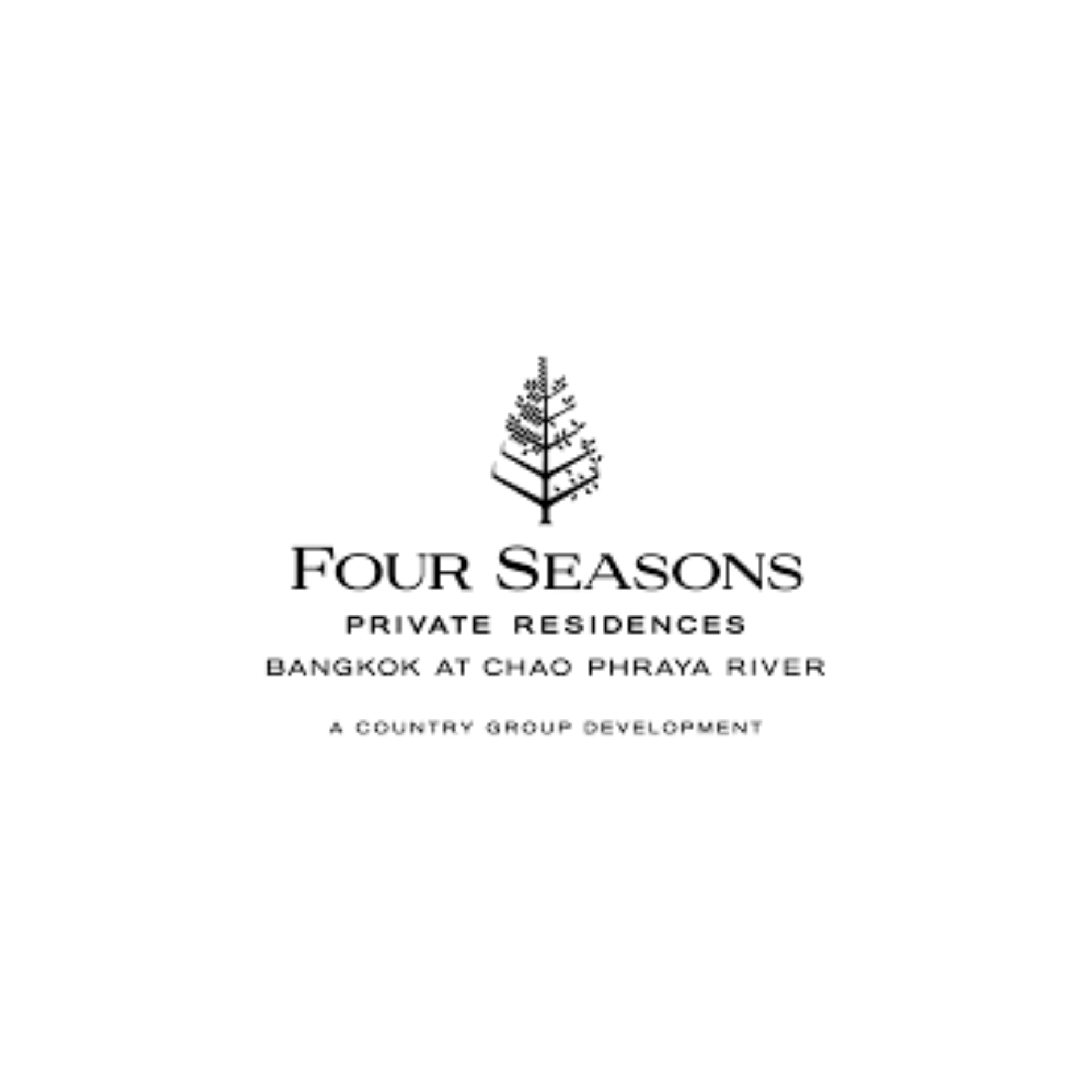 The logo for Four Seasons Private Residences Bangkok at chao Phraya river