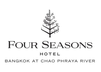The logo for four seasons hotel bangkok at chao phraya river