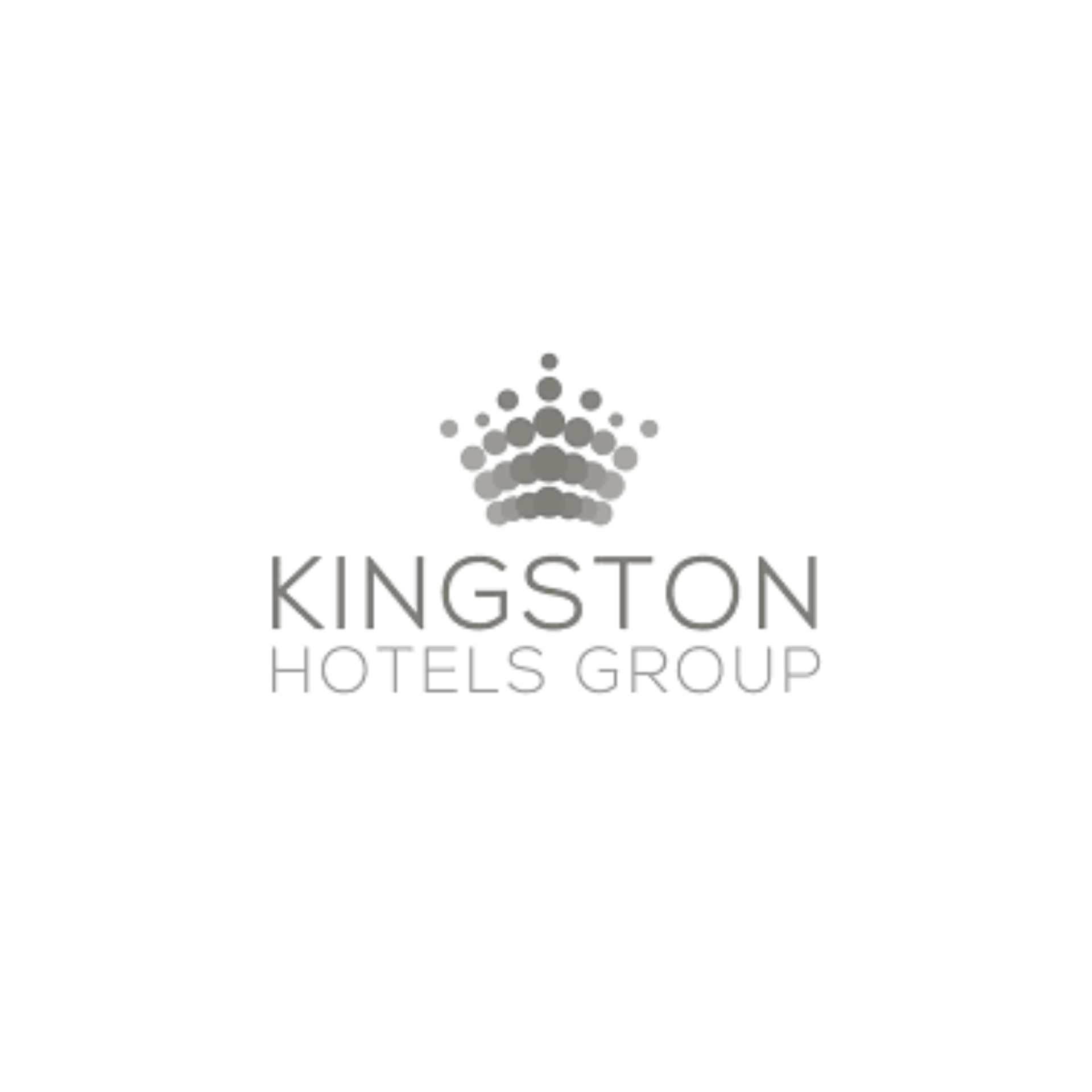 The logo for kingston hotels group has a crown on it.
