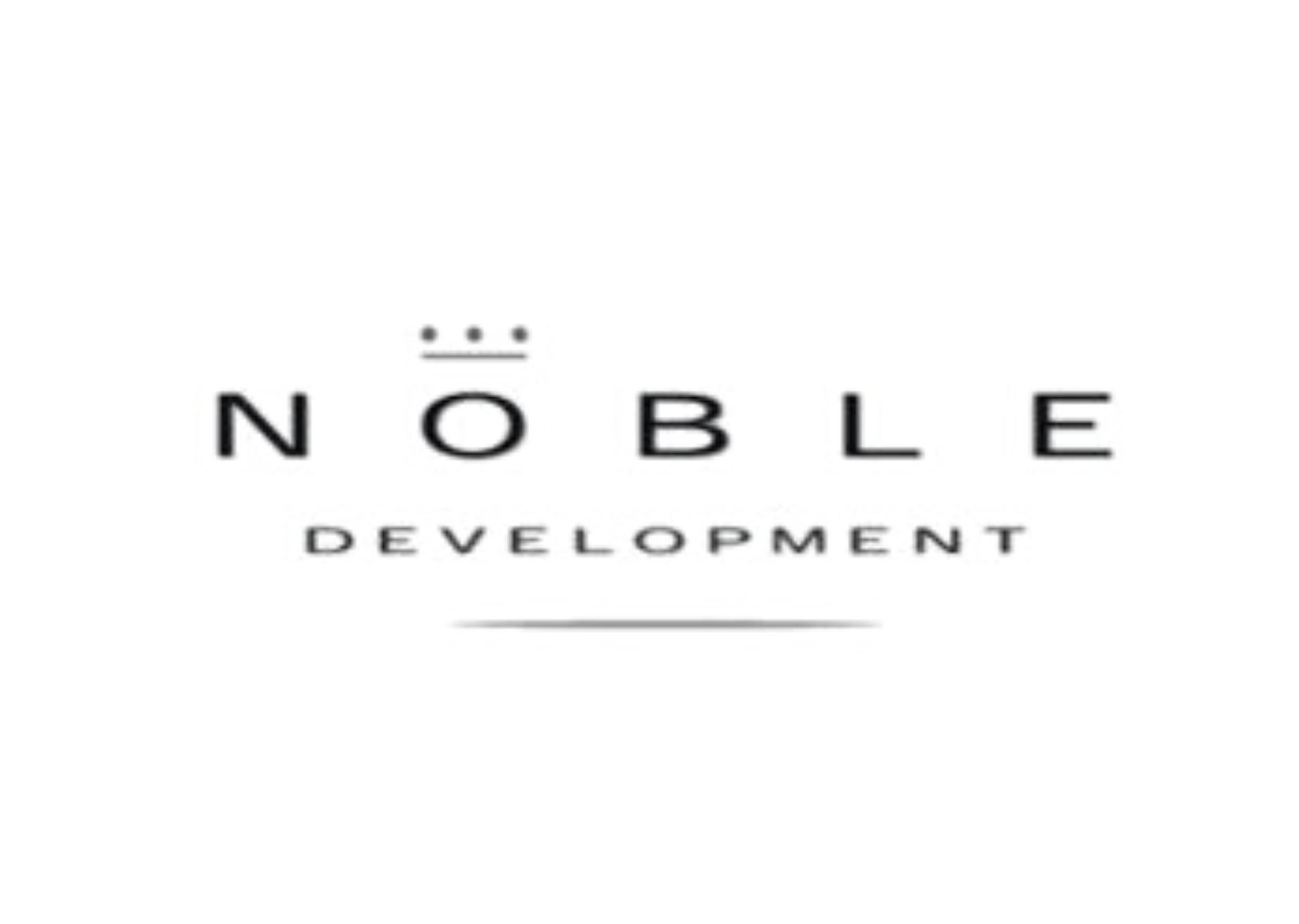 The logo for noble development is black and white.
