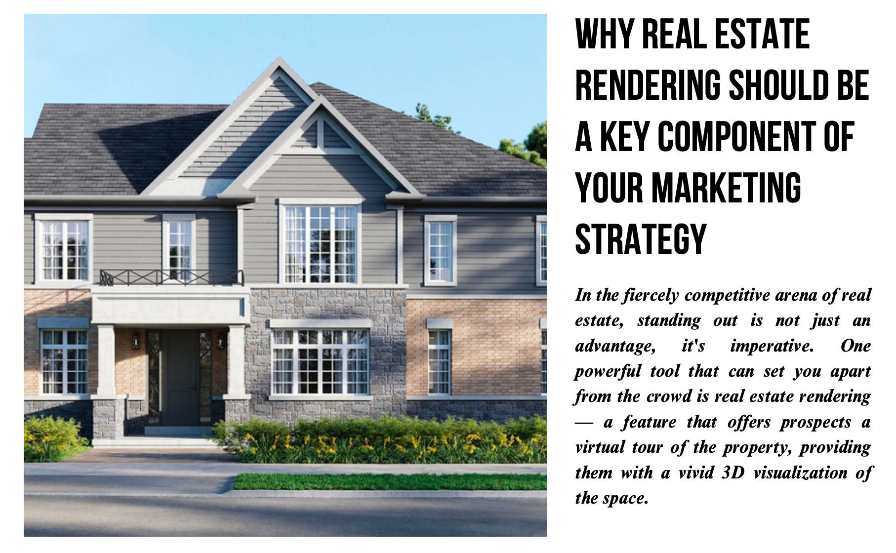 Why real estate rendering should be a key component of your marketing strategy