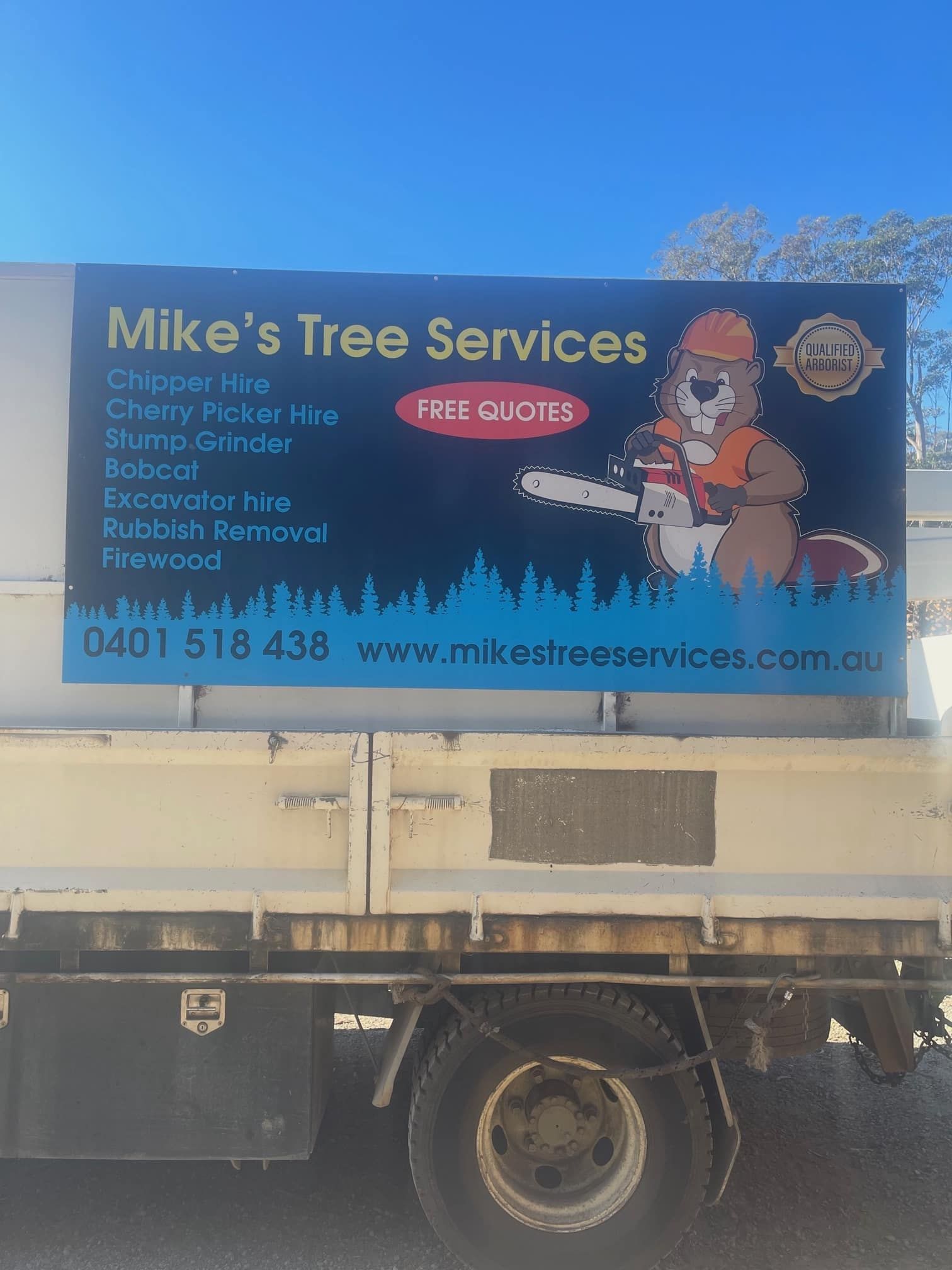 Truck With A Signage That Says Mike's Tree Services — Mike's Tree Services In Sanctuary Point, NSW