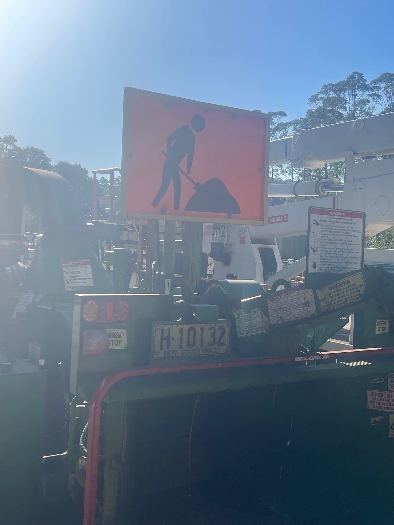 Sign On The Back Of A Truck That Says Under Construction — Mike's Tree Services In Sussex Inket, NSW