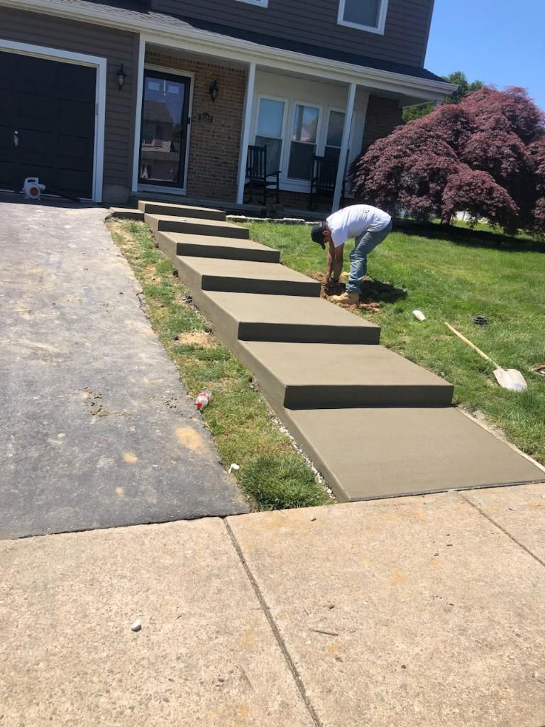 Concrete Stair in Garden — Bensalem, PA — P&N Concrete & Sealcoating