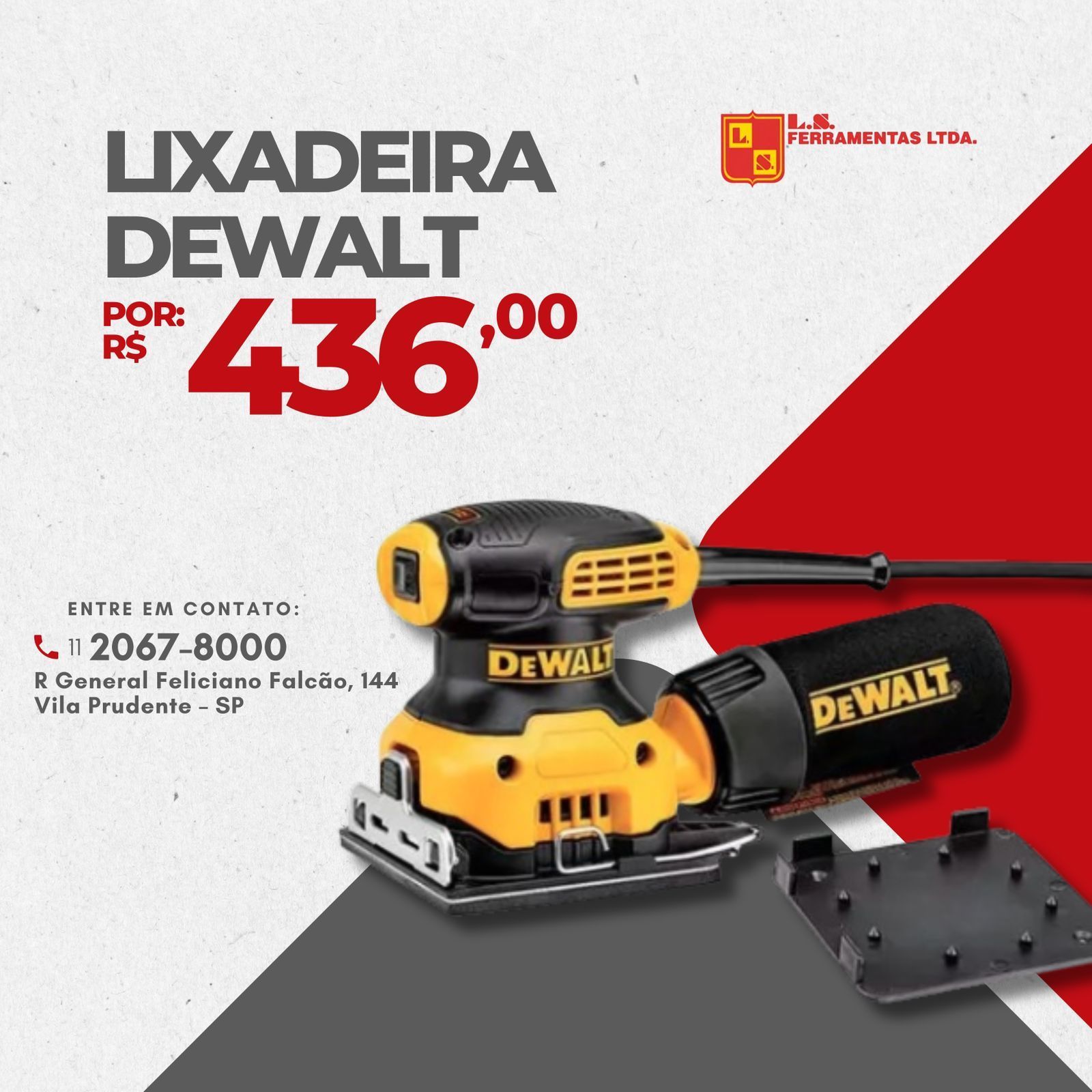 Lixadeira Dewalt na Promoção na LS Ferramentas