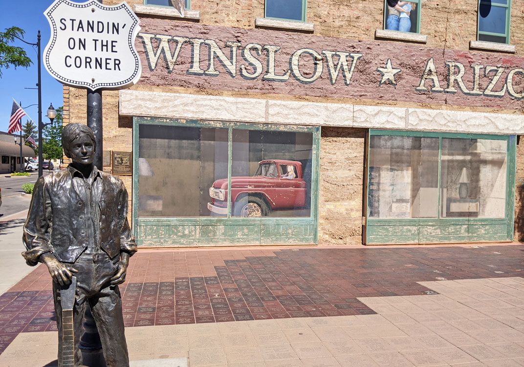 Statue of man at