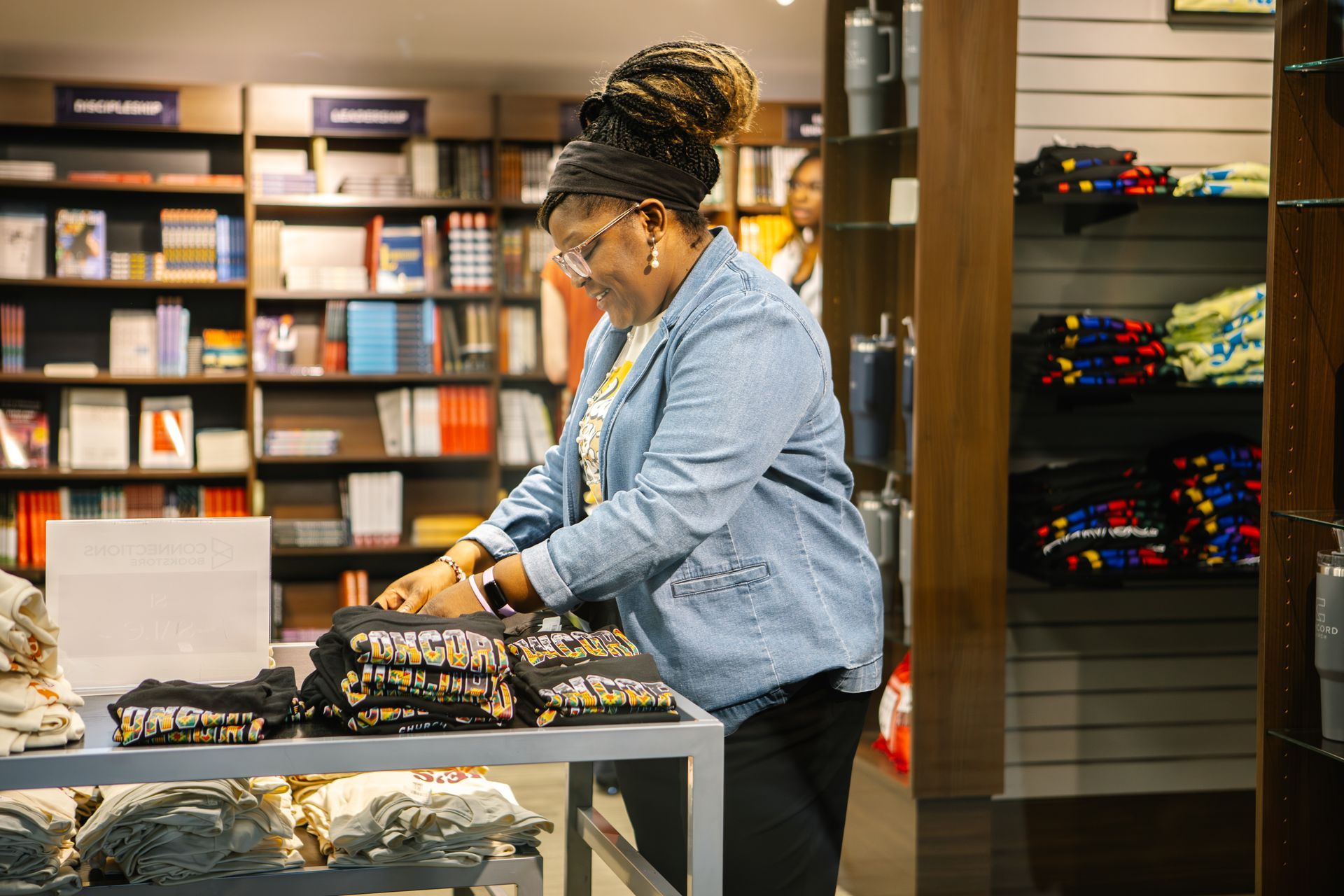 Group of six people in t-shirts that say 