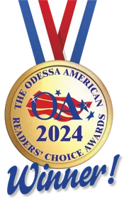 A medal that says the odessa american 's readers ' choice award