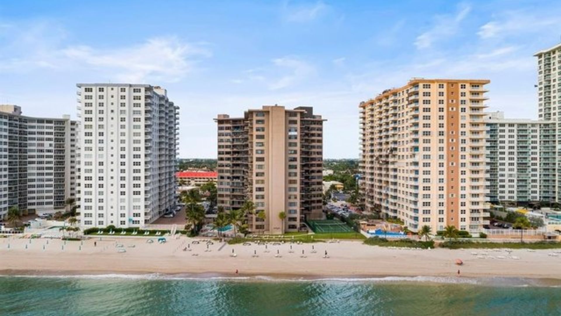 View of Galt Ocean Club Condos from the ocean side