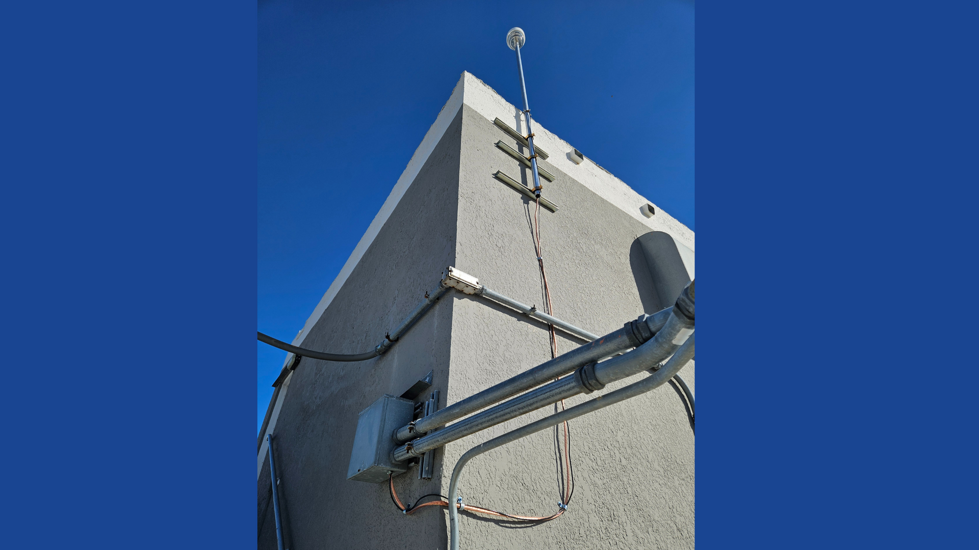 CMCE Lightning Suppressor installed on roof of Barcelona Condos