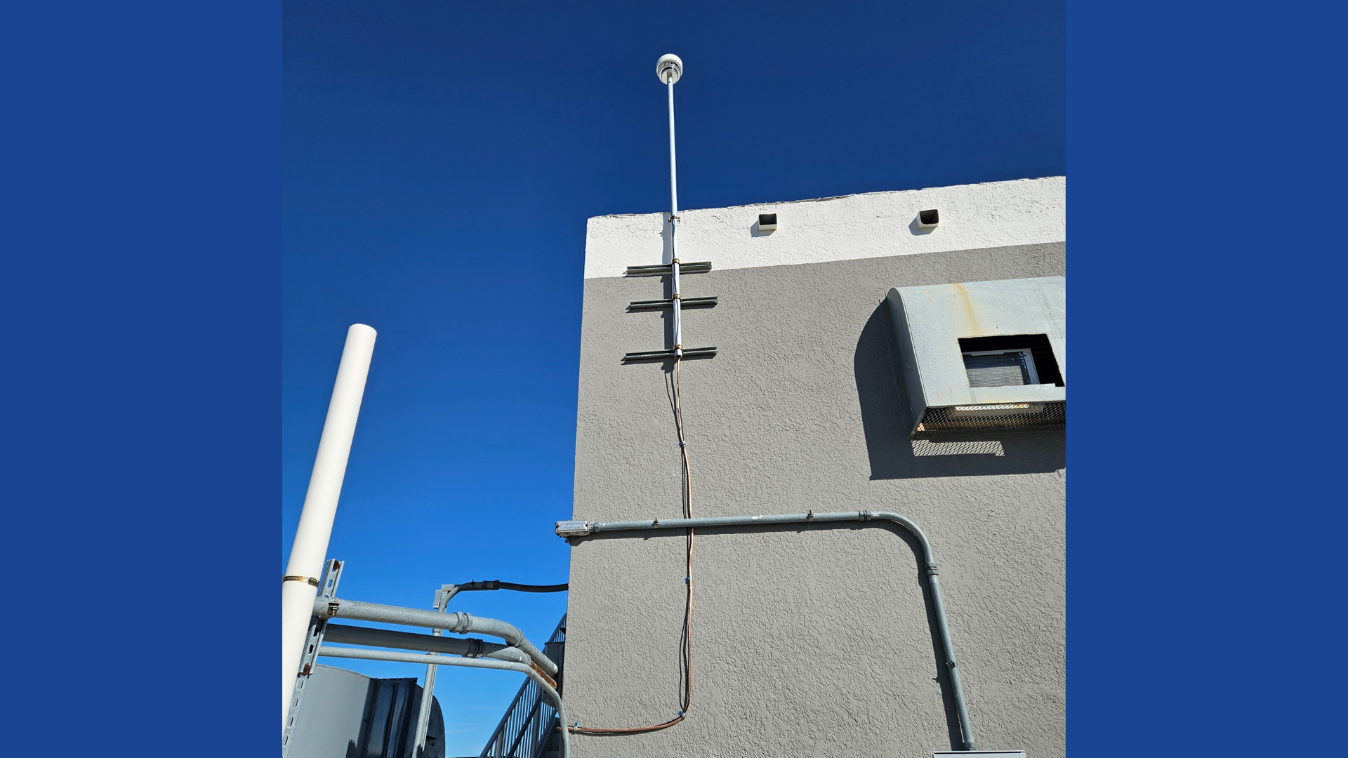 CMCE Lightning Suppressor installed on roof of Barcelona Condos