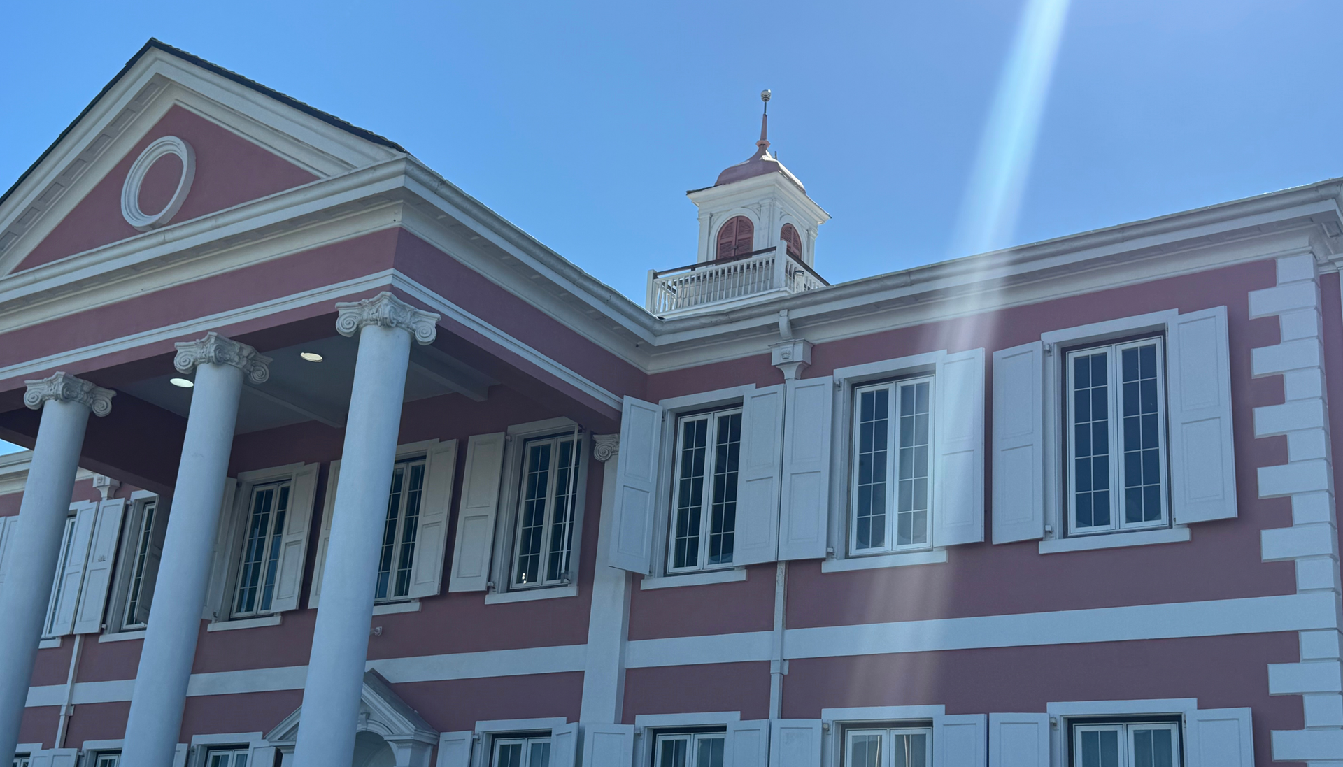 CMCE device installed on top of cupola on Governor's House in Nassau