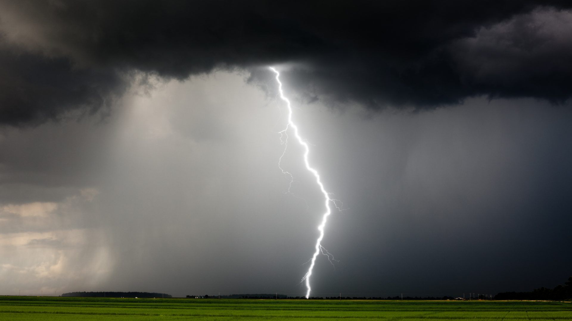 Lightning strike and thunderstorm