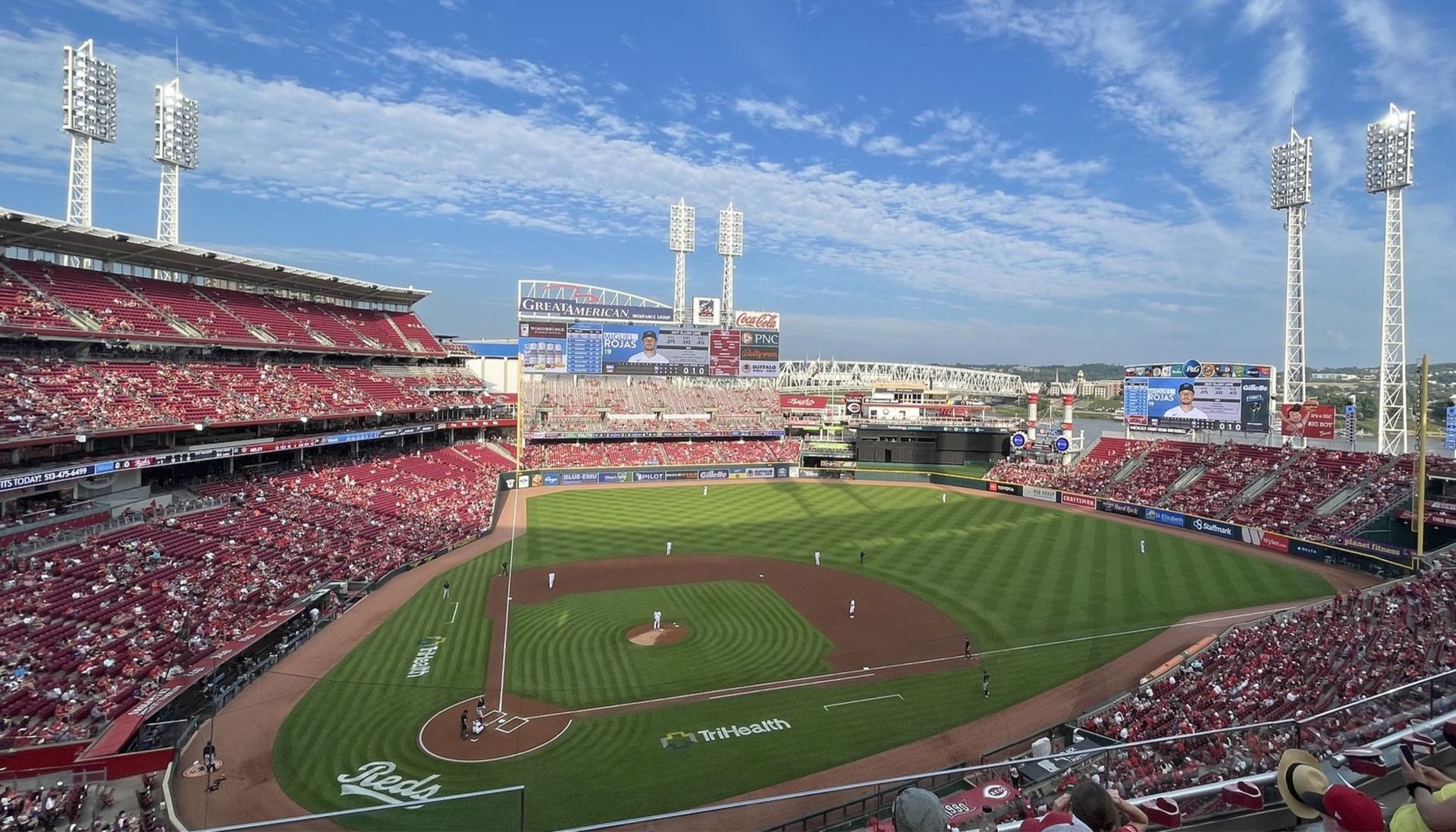 Cincinnati Reds Stadium ariel view from above