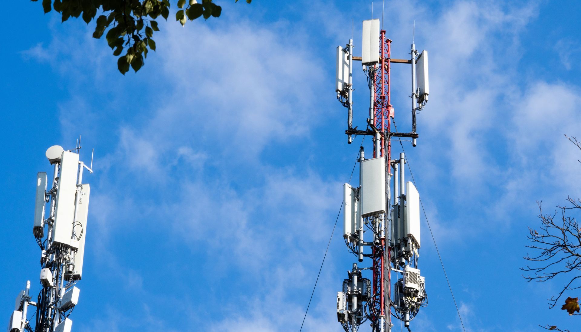 two telecommunication towers