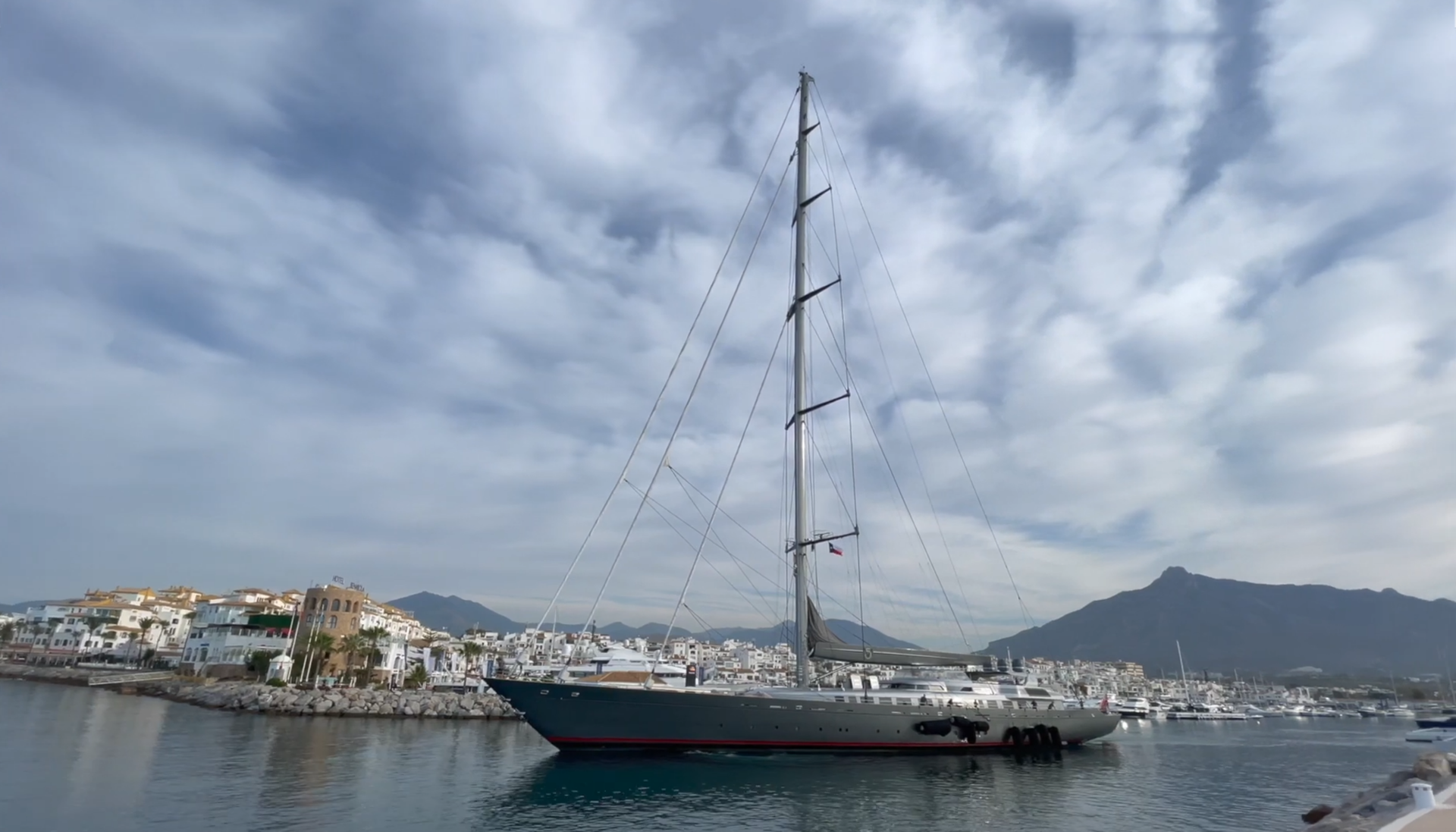 Sailing yacht on the water