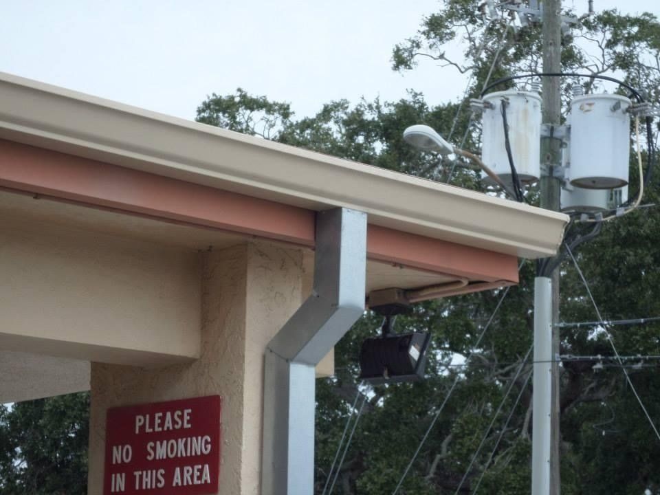 Colonial Gray Edges Downspout — Palm Harbor, FL — Sure Fit Gutters