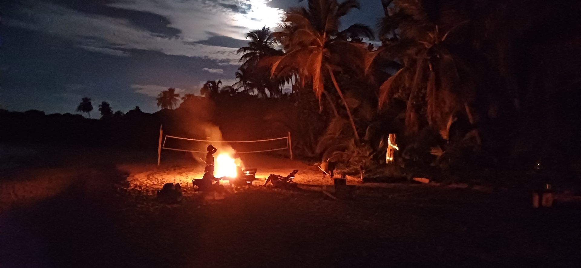 enjoy a bonfire on a private and pristine Caribbean beach cove at camaroncito ecoresort and beach