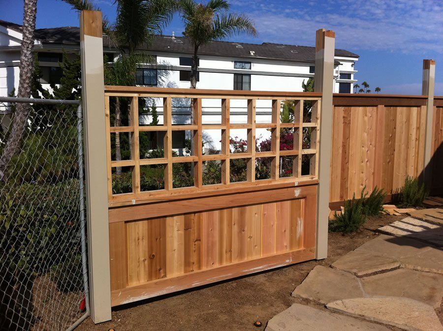 Wood Gate Design — Ste. K Santee, CA — Sam's Fencing Inc.