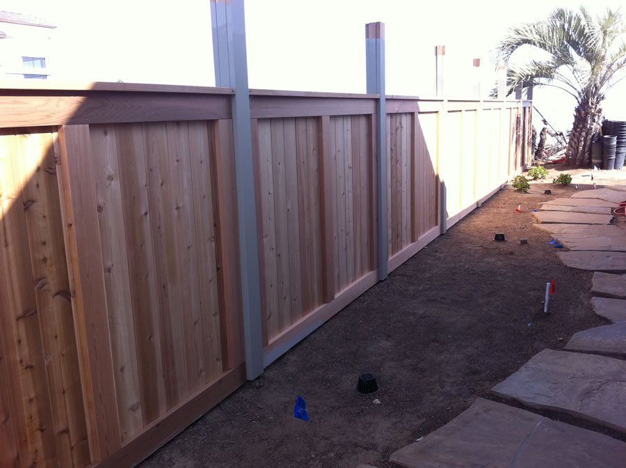 Wooden Fence in Garden — Ste. K Santee, CA — Sam's Fencing Inc.