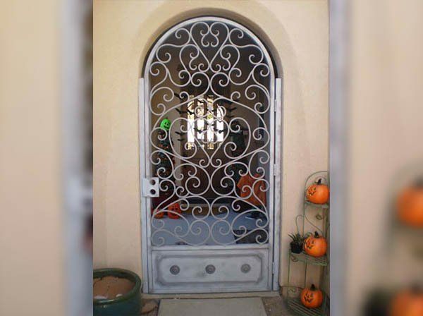 White Dome Shaped Iron Fence Design — Ste. K Santee, CA — Sam's Fencing Inc.